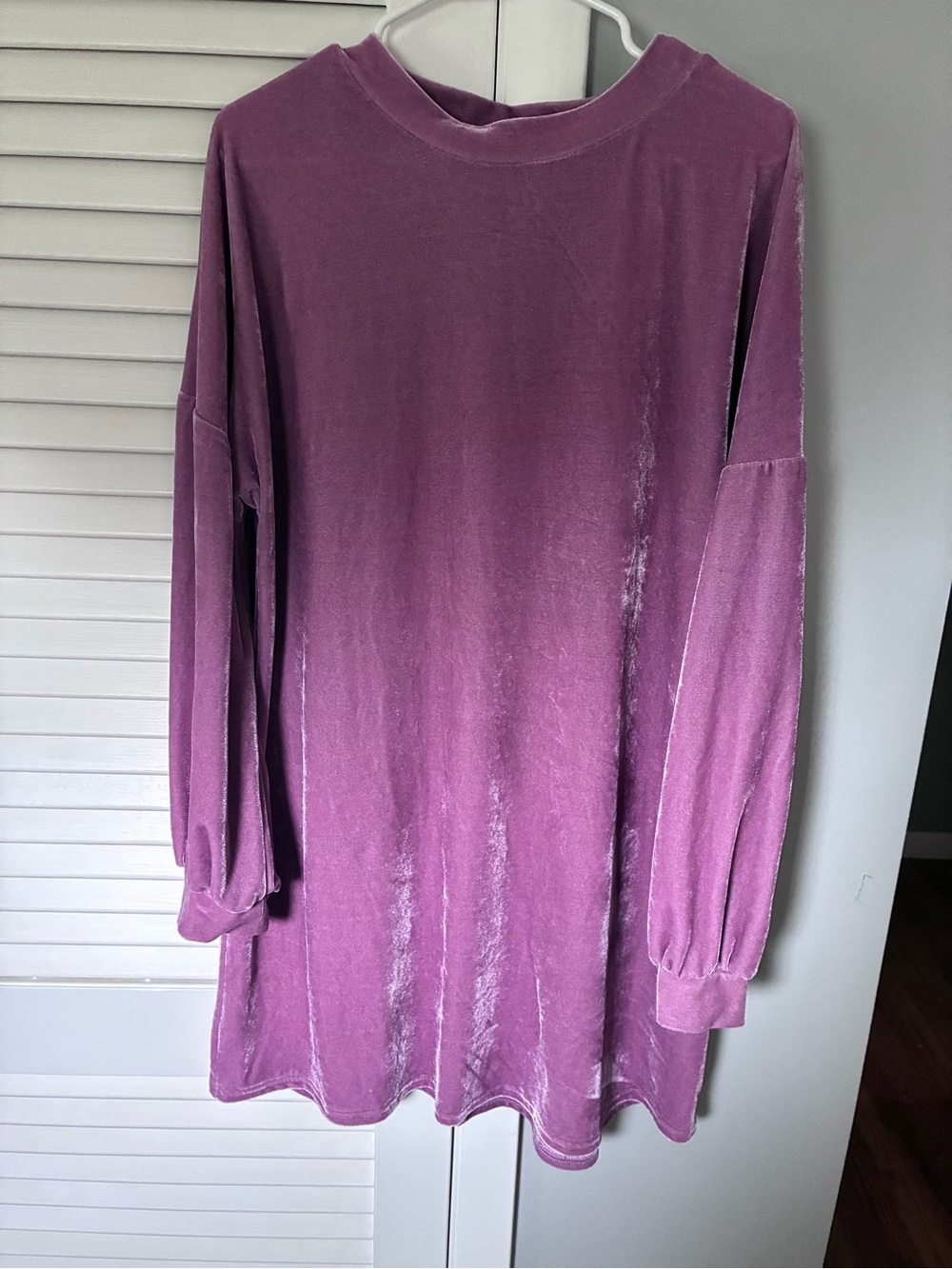 Primark Velvet Long Sleeve Shift Dress - Mauve Pink